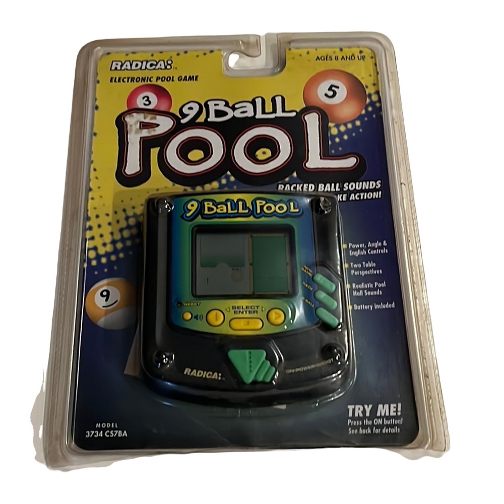 Vintage Radica 9 Ball Pool electronic hand held game EF7